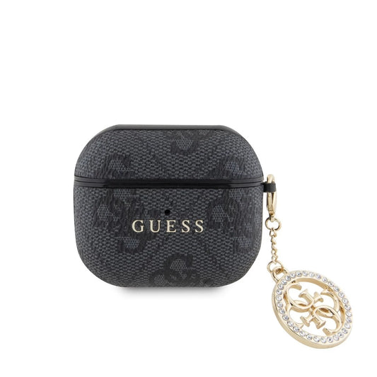 Guess 4G Script PC/PU Charm tok AirPods 3 készülékhez fekete - AirPods 3 tok a Domshop kínálatából