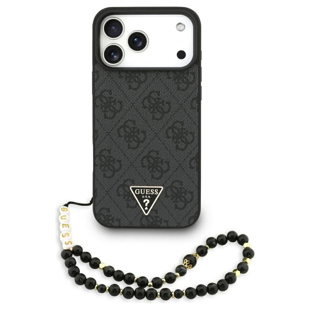 Guess 4G Strap Triangle Logo MagSafe tok iPhone 17 Pro Max készülékhez fekete - iPhone 17 Pro Max tok a Domshop kínálatából