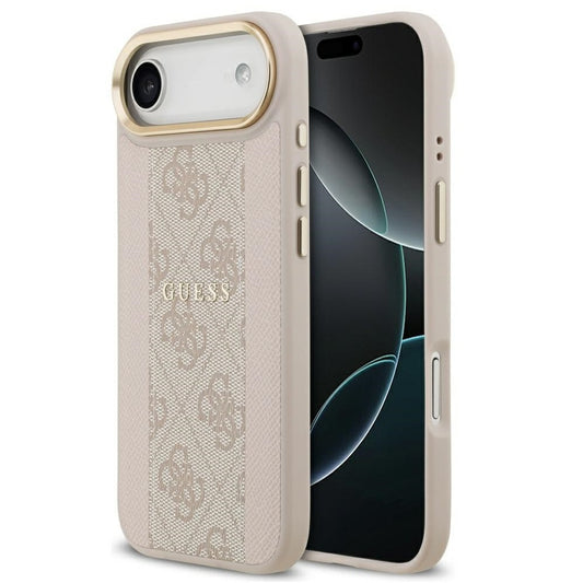 Guess 4G Stripe Apple iPhone Air (2025) MagSafe tok kameravédő kerettel, rózsaszín-arany - iPhone 17 Air tok a Domshop kínálatából