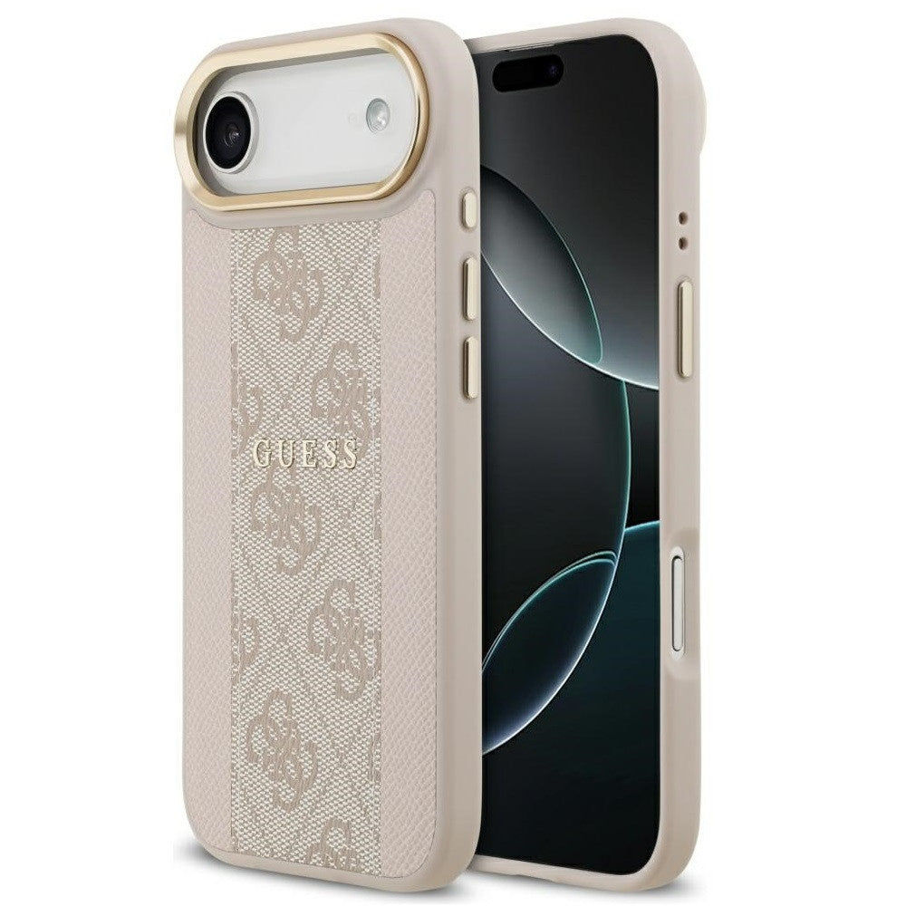 Guess 4G Stripe Apple iPhone Air (2025) MagSafe tok kameravédő kerettel, rózsaszín-arany - iPhone 17 Air tok a Domshop kínálatából