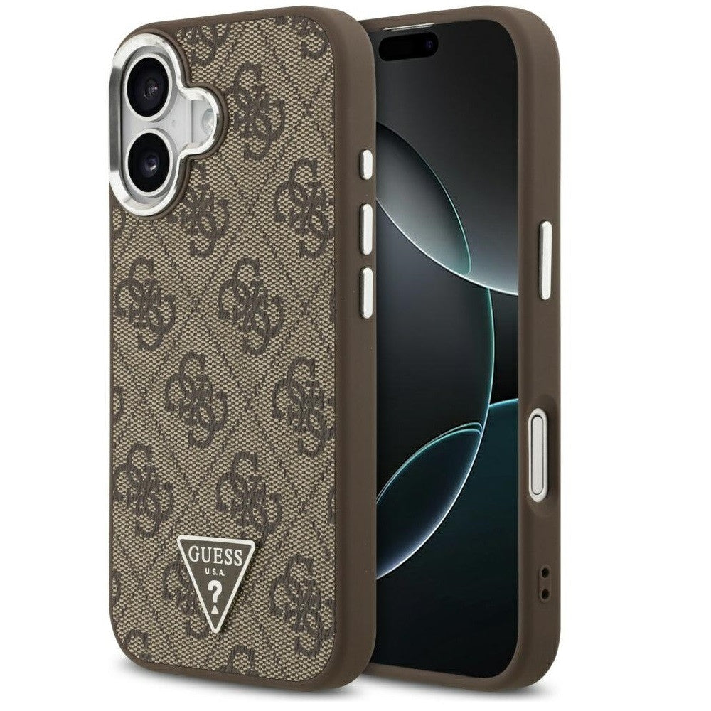 Guess 4G Triangle Logo Apple iPhone 17 MagSafe hátlap tok, barna - iPhone 17 tok a Domshop kínálatából