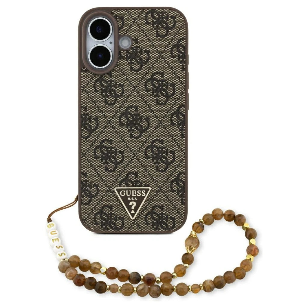 Guess 4G pánt Triangle Logo MagSafe tok iPhone 17 készülékhez barna - iPhone 17 tok a Domshop kínálatából