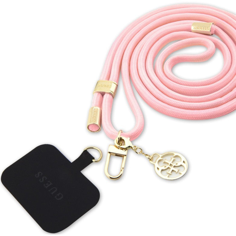 Guess Crossbody Strap Cord 4G Charm univerzális pánt, Arany/Rózsaszín - a Domshop kínálatából