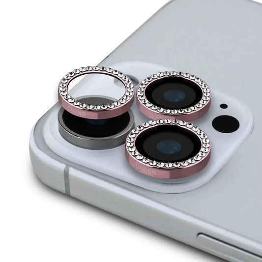 Guess Fixed Glliter védő lencse iPhone 16 Pro/16 Pro Max készülékhez rózsaszín - a Domshop kínálatából