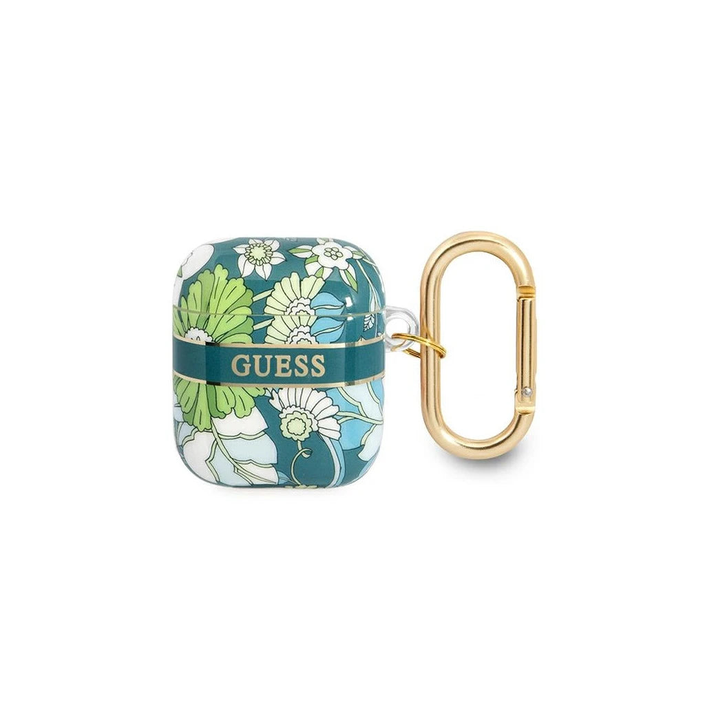 Guess GUA2HHFLN AirPods tok AirPods készülékhez Flower Strap Collection zöld - AirPods 1/2 tok a Domshop kínálatából