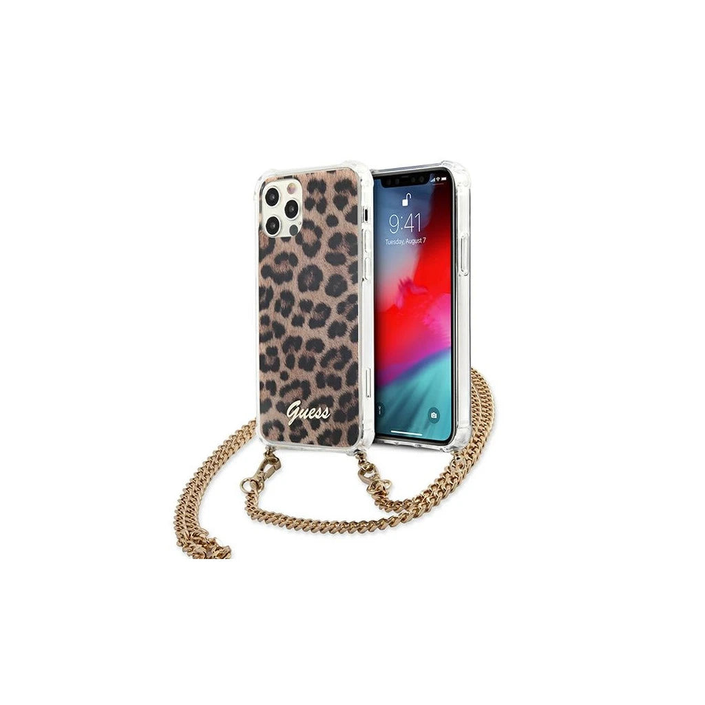 Guess GUHCP12LKCLEO iPhone 12 Pro Max készülékhez Leopard kemény tok, arany pánt - iPhone 12 Pro Max tok a Domshop kínálatából