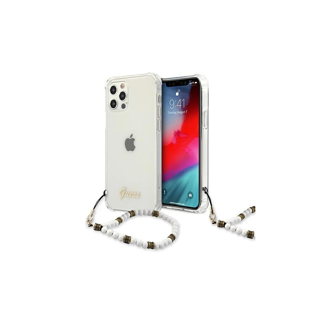 Guess GUHCP12LKPSWH iPhone 12 Pro Max 6,7" készülékhez átlátszó kemény tok fehér - iPhone 12 Pro Max tok a Domshop kínálatából