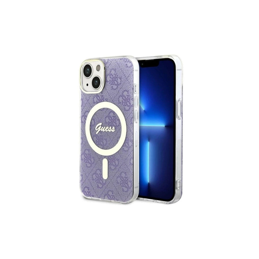 Guess GUHMP14SH4STU iPhone 14/15/13 6.1" készülékhez 4G MagSafe keménytok lila - iPhone 13/14/15 tok a Domshop kínálatából