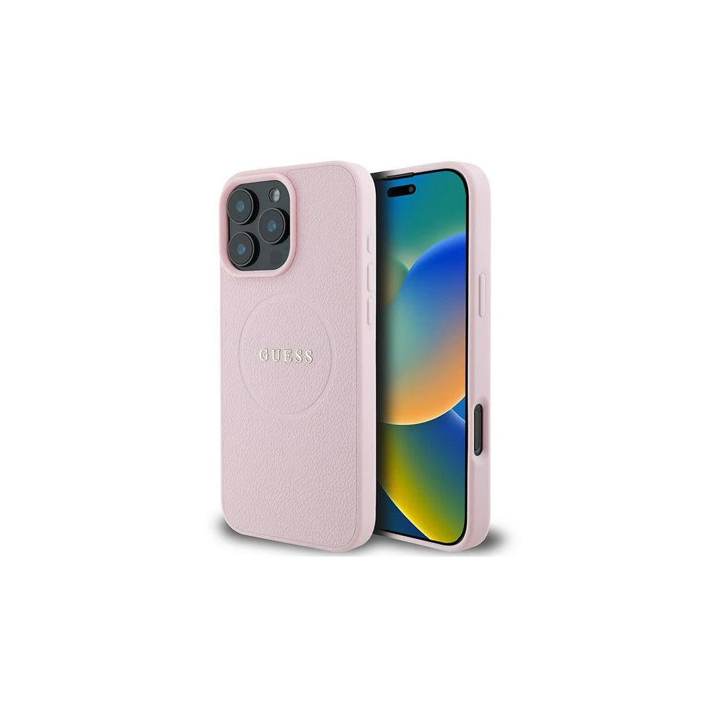 Guess GUHMP15XPGHSMMP iPhone 15 Pro Max 6.7" készülékhez keménytok Grained Ring MagSafe rózsaszín - iPhone 15 Pro Max tok a Domshop kínálatából