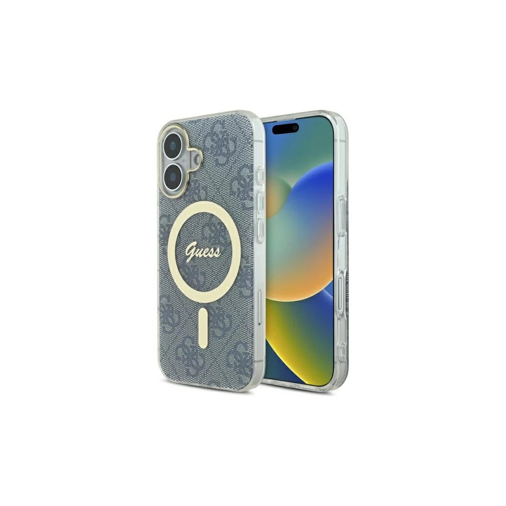 Guess GUHMP16SH4STB iPhone 16 6.1" készülékhez merev tok IML 4G MagSafe kék - iPhone 16 tok a Domshop kínálatából