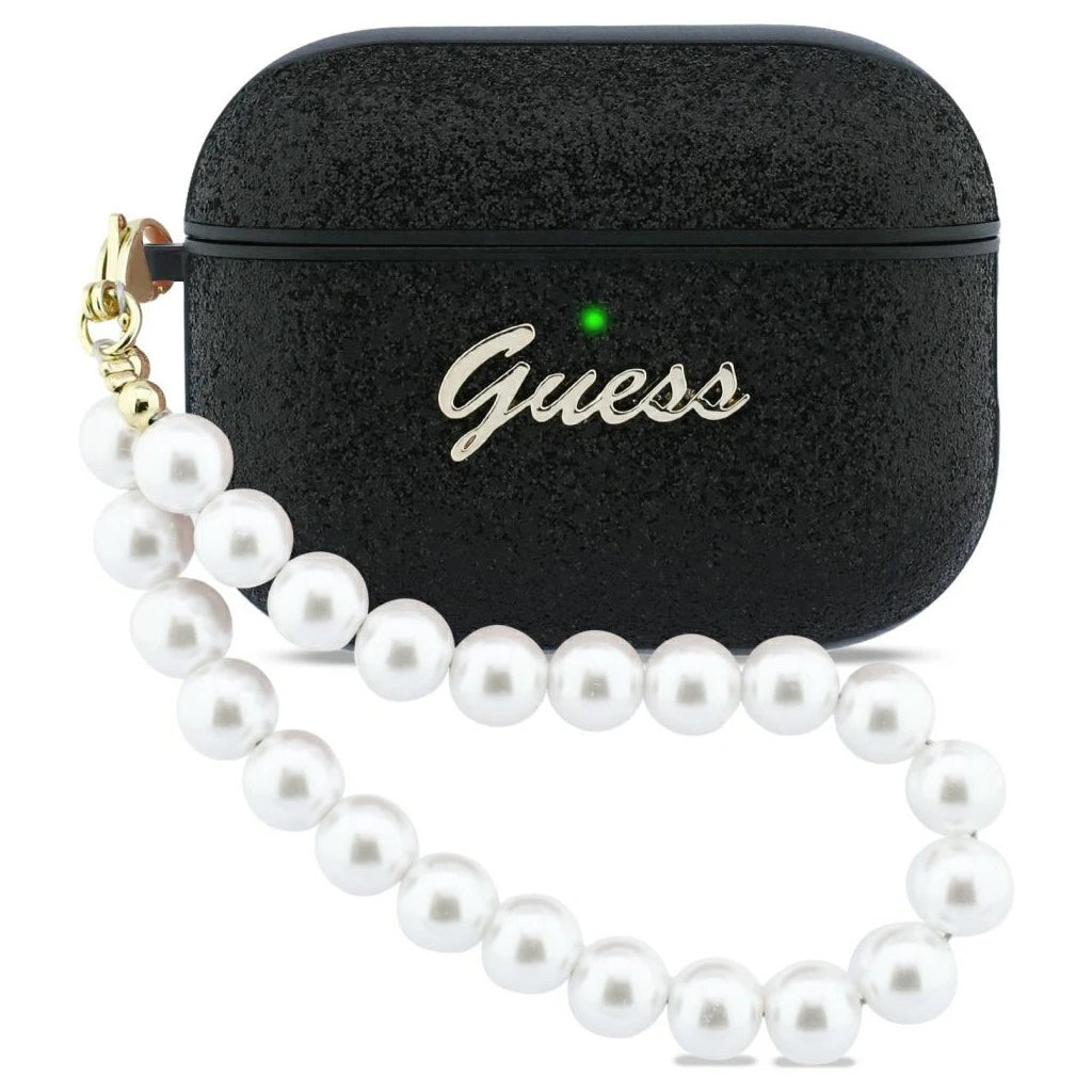 Guess Glitter Pearl Strap tok AirPods Pro 3 készülékhez fekete - AirPods Pro 3 tok a Domshop kínálatából