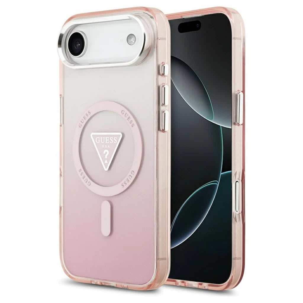 Guess IML Gradient Triangle Logo MagSafe tok iPhone Air készülékhez rózsaszín - iPhone 17 Air tok a Domshop kínálatából