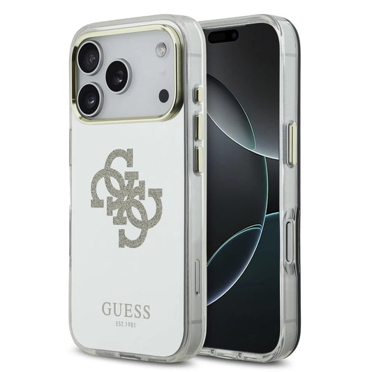 Guess PC/TPU Mirror 4G Glitter Logo MagSafe tok iPhone 17 Pro Max készülékhez arany - iPhone 17 Pro Max tok a Domshop kínálatából