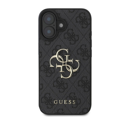 Guess PU 4G Metal Logo Apple iPhone 16 Plus hátlap tok, szürke - iPhone 16 Plus tok a Domshop kínálatából