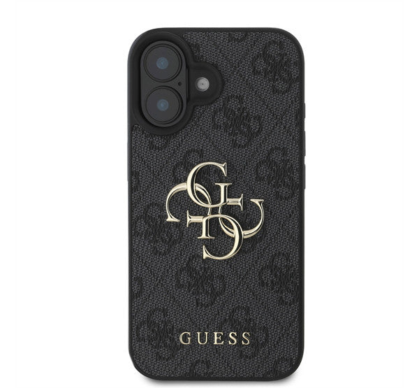 Guess PU 4G Metal Logo Apple iPhone 16 Plus hátlap tok, szürke - iPhone 16 Plus tok a Domshop kínálatából