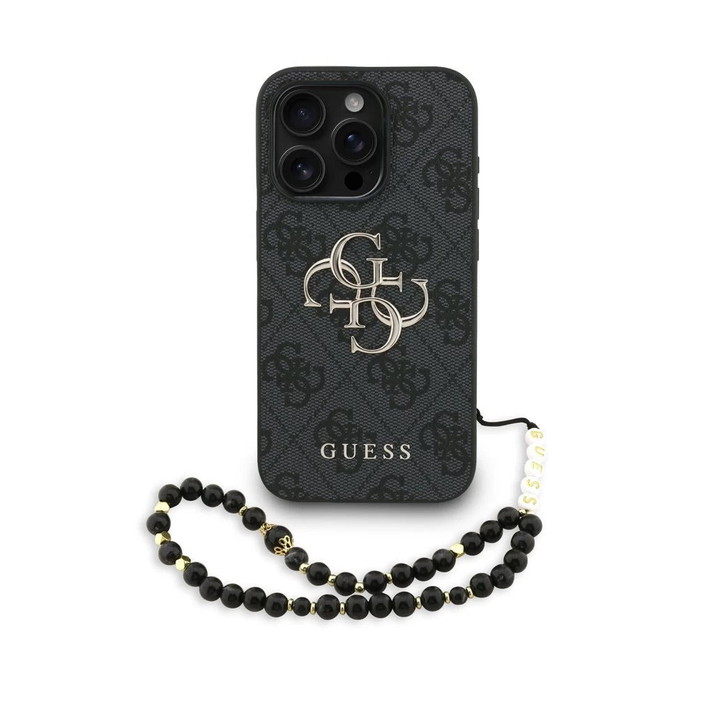 Guess PU 4G Metal Logo Strap tok iPhone 15 Pro Max készülékhez fekete - iPhone 15 Pro Max tok a Domshop kínálatából