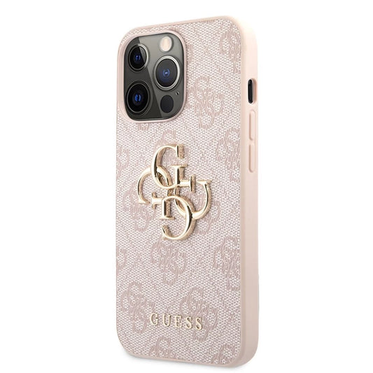 Guess PU 4G Metal Logo tok iPhone 13 Pro Max készülékhez rózsaszín - iPhone 13 Pro Max tok a Domshop kínálatából