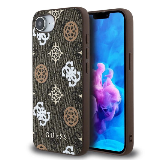 Guess PU 4G Peony MagSafe tok iPhone 16e készülékhez barna - iPhone 16e tok a Domshop kínálatából