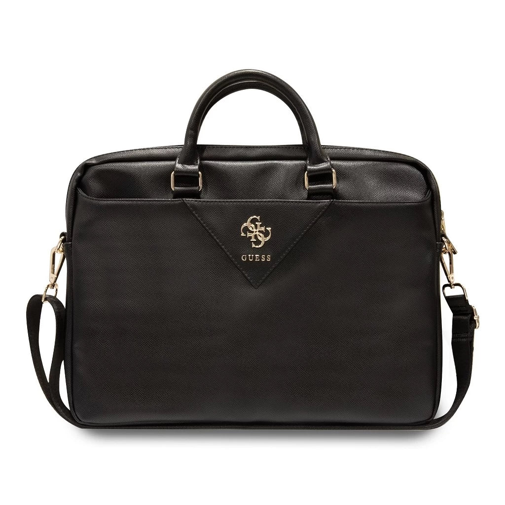 Guess PU Grained 4G Metal Logo laptop táska 15/16" fekete - 15-16" laptop táskák a Domshop kínálatából