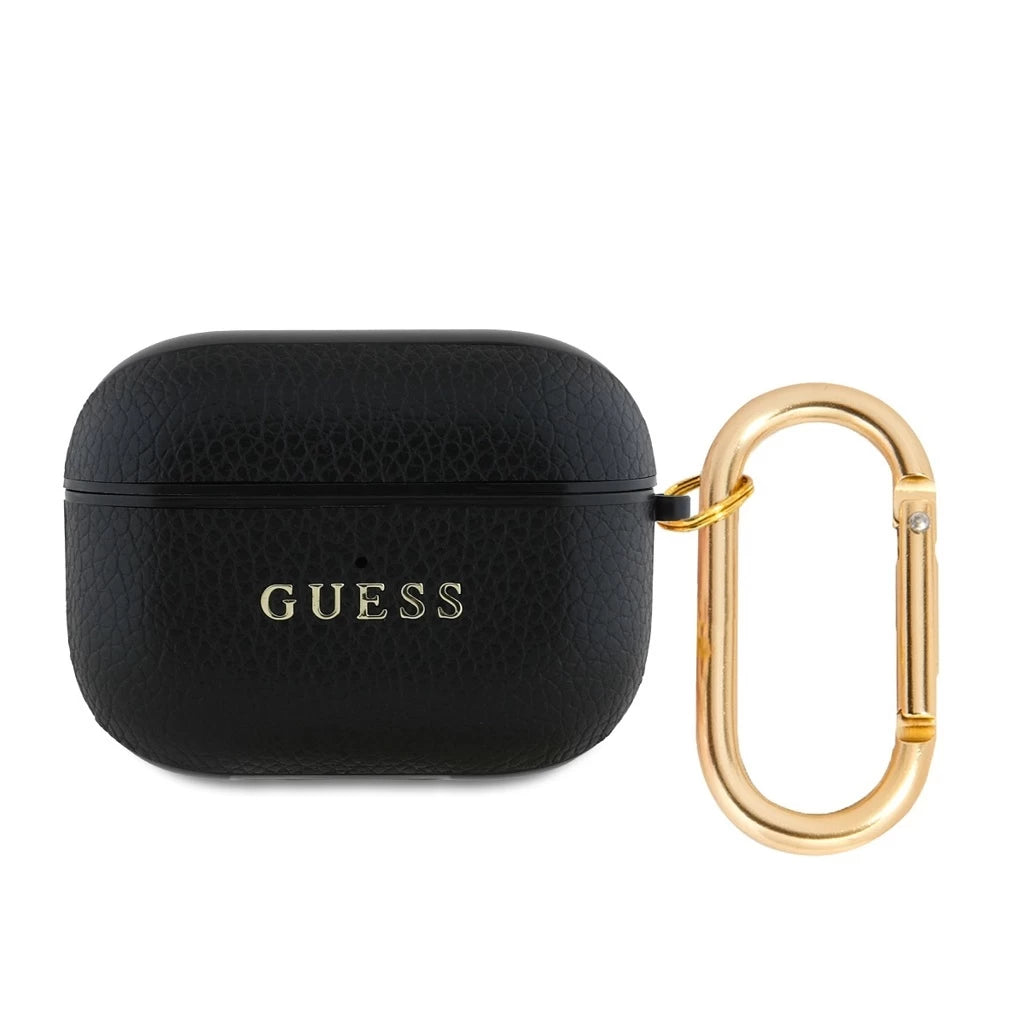 Guess PU Grained Classic Logo tok AirPods Pro készülékhez fekete - AirPods Pro tok a Domshop kínálatából