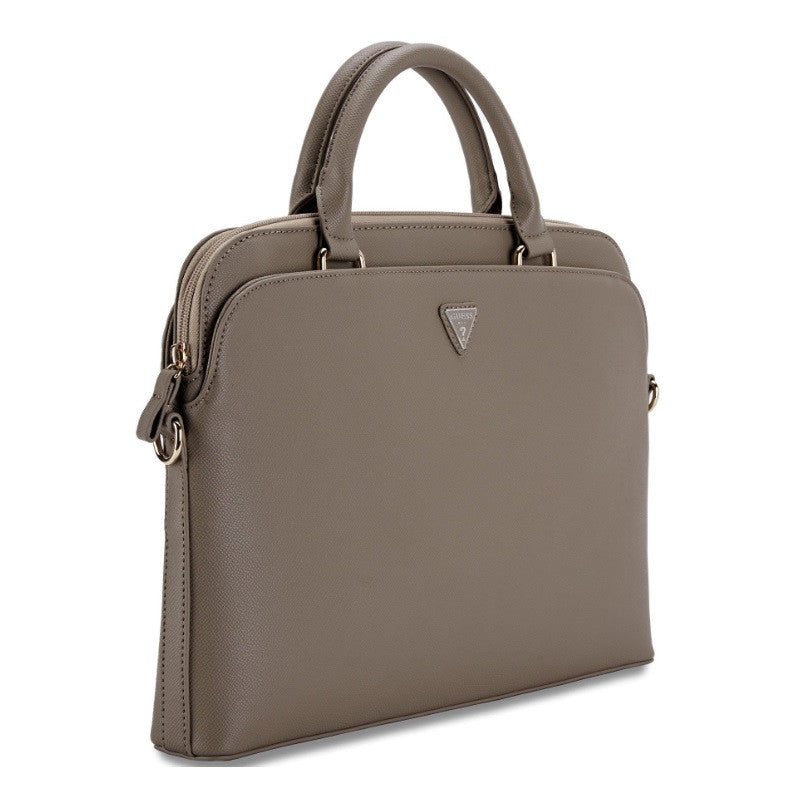 Guess PU Grained Triangle Logo 15/16" laptop táska, barna - 15-16" laptop táskák a Domshop kínálatából