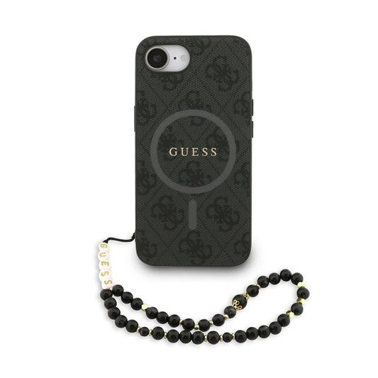 Guess PU Leather 4G Colored Ring Strap MagSafe tok iPhone 16e készülékhez fekete - iPhone 16e tok a Domshop kínálatából