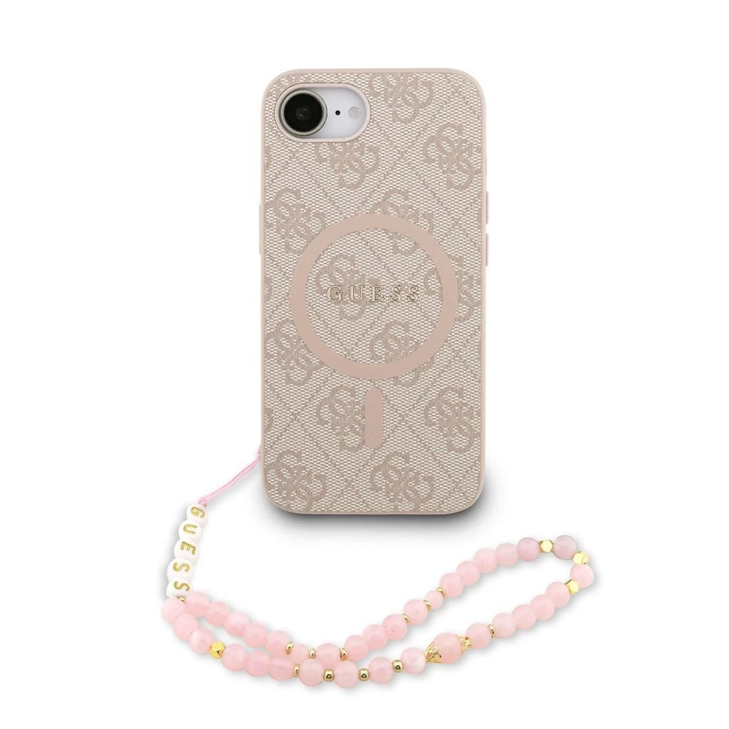 Guess PU Leather 4G Colored Ring Strap MagSafe tok iPhone 16e készülékhez rózsaszín - iPhone 16e tok a Domshop kínálatából