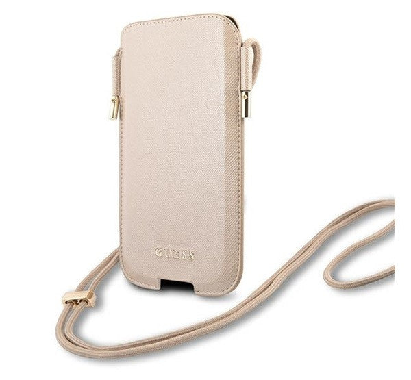 Guess Saffiano GUHCP12MSAPSLG 6,1" telefontartó táska, arany - a Domshop kínálatából