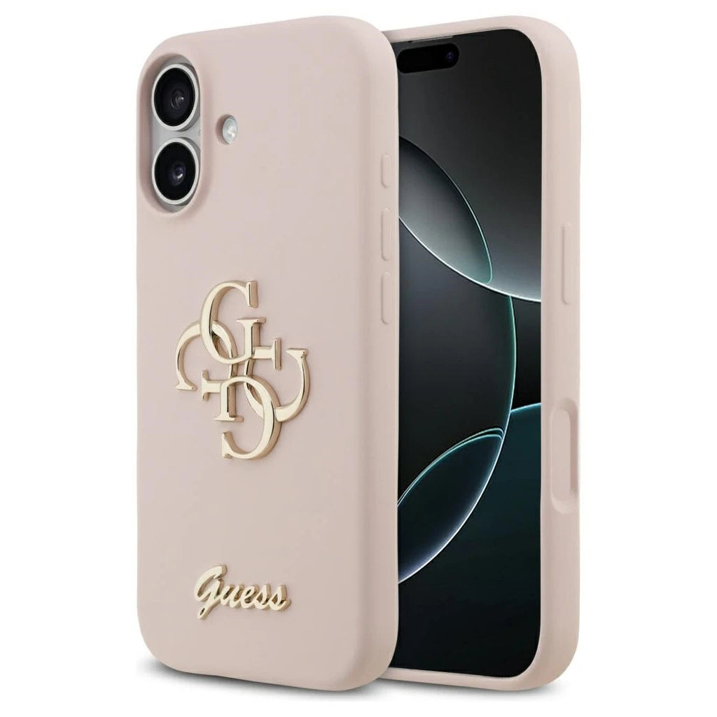 Guess szilikon Big 4G Script tok iPhone 17 készülékhez rózsaszín - iPhone 17 tok a Domshop kínálatából