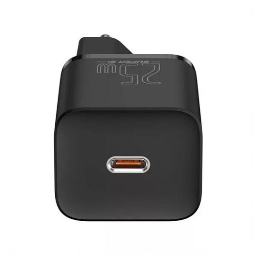 Hálózati töltő adapter, 25W, USB Type-C aljzat, USB Type-C kábellel, gyorstöltés, PD 3.0, QC 3.0, Baseus, fekete - Adapter a Domshop kínálatából