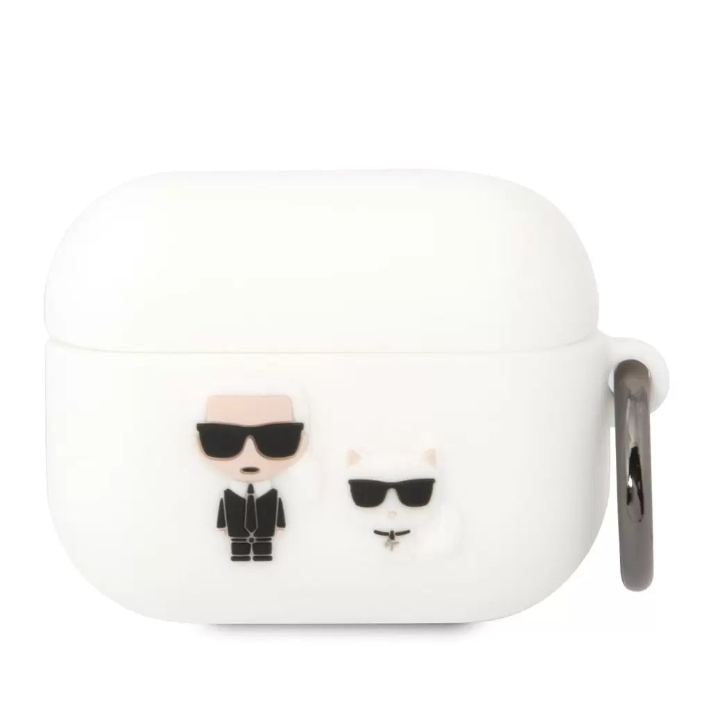 Karl Lagerfeld Apple Airpods Pro tok fehér KLACAPSILKCW - AirPods Pro tok a Domshop kínálatából
