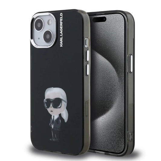Karl Lagerfeld IML Aquarelle Karl tok iPhone 15 készülékhez fekete - iPhone 15 tok a Domshop kínálatából