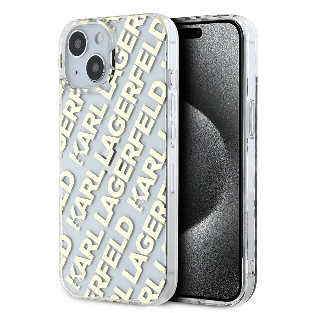 Karl Lagerfeld IML Electroplated Repeated Logo tok iPhone 15 készülékhez arany - iPhone 15 tok a Domshop kínálatából