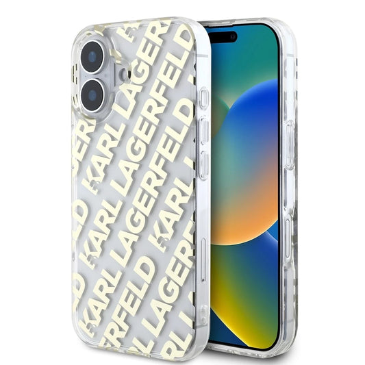 Karl Lagerfeld IML Electroplated Repeated Logo tok iPhone 16 készülékhez arany - iPhone 16 tok a Domshop kínálatából