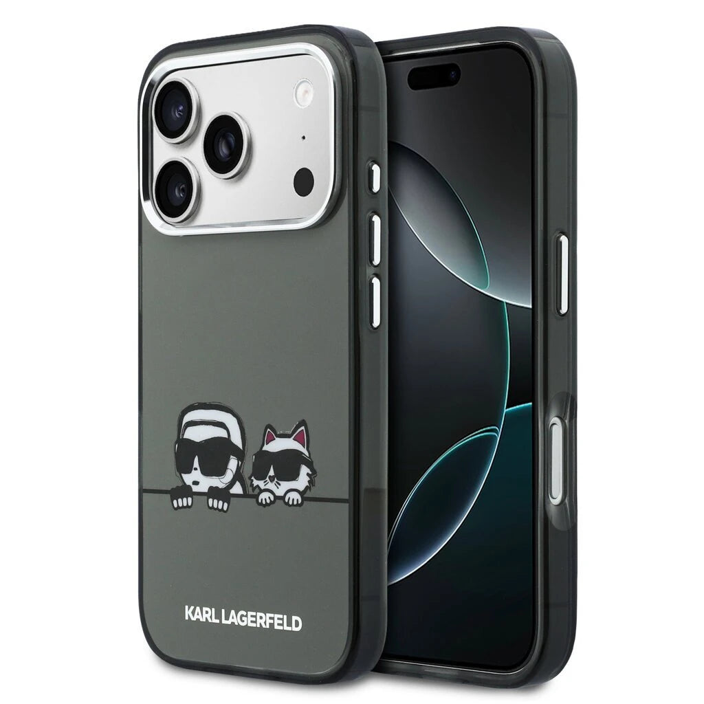 Karl Lagerfeld IML K&CH Heads Logo MagSafe tok iPhone 17 Pro készülékhez fekete - iPhone 17 Pro tok a Domshop kínálatából