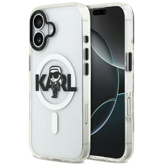 Karl Lagerfeld IML Karl Sketch Logo iPhone 17 MagSafe kompatibilis hátlap tok, átlátszó - iPhone 17 tok a Domshop kínálatából