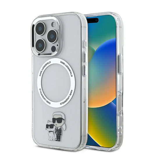 Karl Lagerfeld IML Karl and Choupette MagSafe tok iPhone 16 Pro Max készülékhez átlátszó - iPhone 16 Pro Max tok a Domshop kínálatából