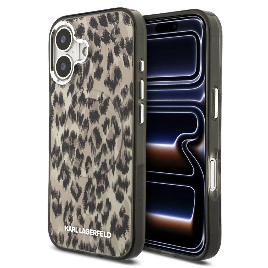Karl Lagerfeld IML Leopard MagSafe tok iPhone 17 készülékhez barna - iPhone 17 tok a Domshop kínálatából
