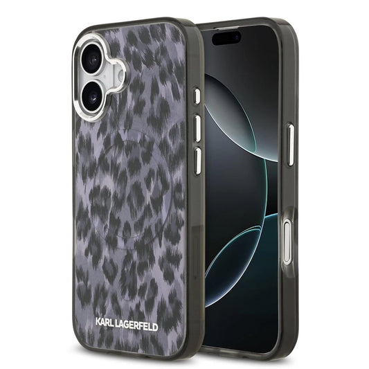 Karl Lagerfeld IML Leopard MagSafe tok iPhone 17 készülékhez szürke - iPhone 17 tok a Domshop kínálatából