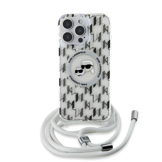 Karl Lagerfeld IML Monogram Crossbody K&CH Heads MagSafe tok iPhone 16 Pro készülékhez, átlátszó - iPhone 16 Pro tok a Domshop kínálatából