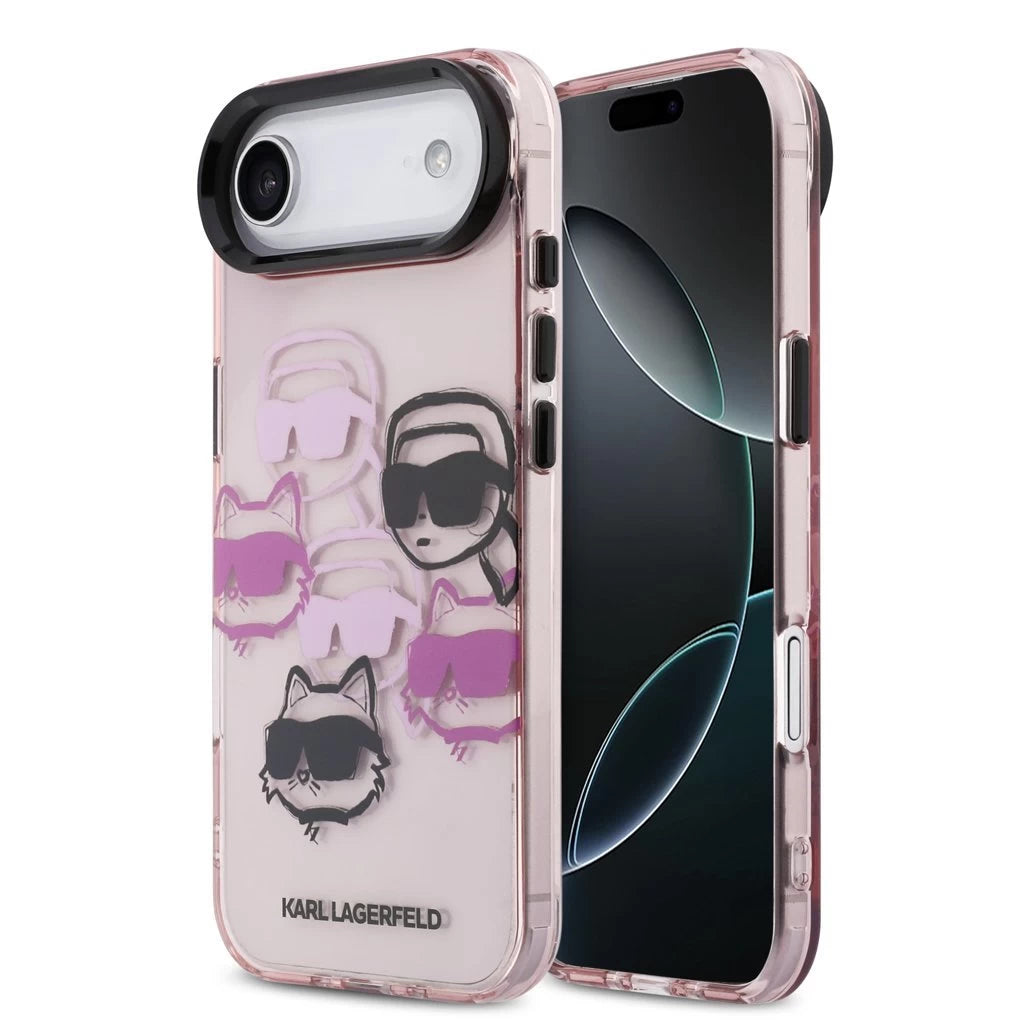 Karl Lagerfeld IML Multi K&CH Heads tok iPhone Air készülékhez rózsaszín - iPhone 17 Air tok a Domshop kínálatából