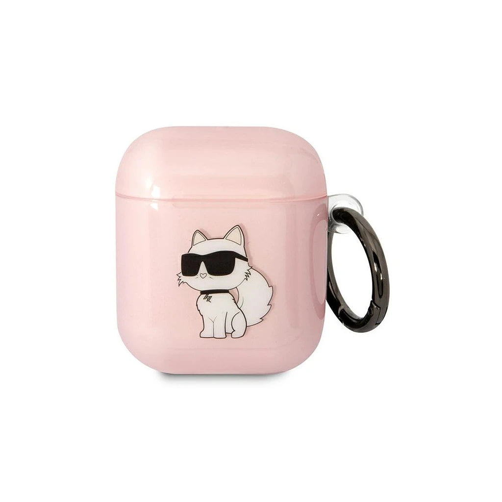 Karl Lagerfeld KLA2HNCHTCP Airpods 1/2 készülékhez tok Ikonik Choupette rózsaszín - AirPods 1/2 tok a Domshop kínálatából