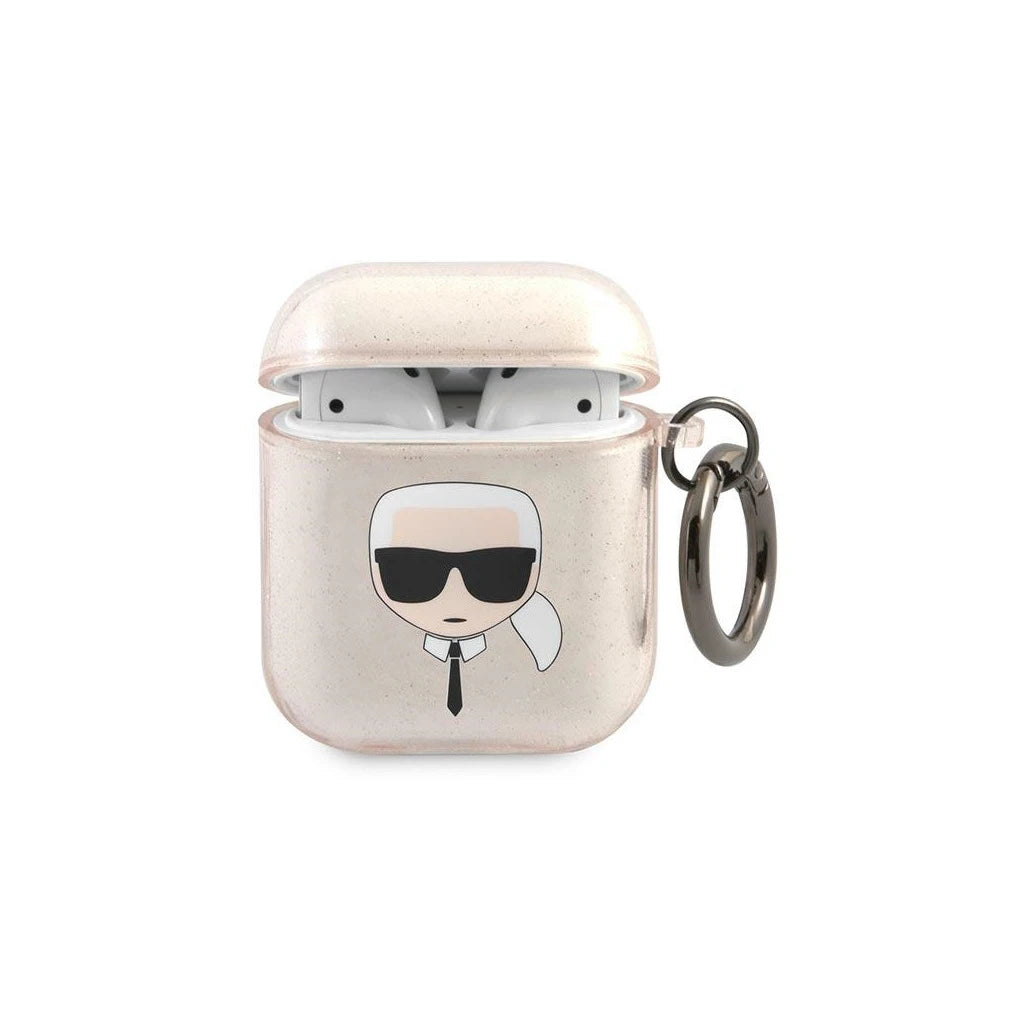 Karl Lagerfeld KLA2UKHGD AirPods készülékhez tok Glitter Karl`s Head arany - AirPods 1/2 tok a Domshop kínálatából