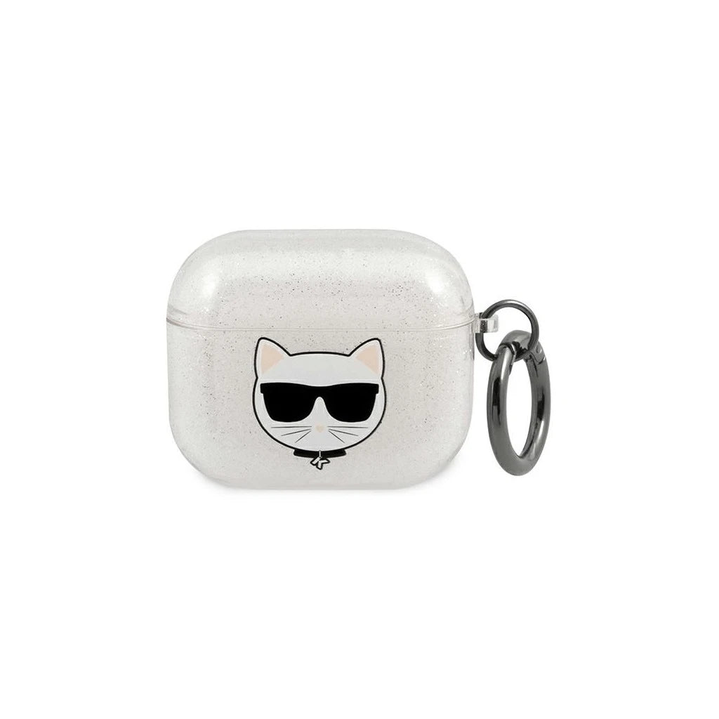 Karl Lagerfeld KLA3UCHGS AirPods 3 készülékhez tok Glitter Choupette ezüst - AirPods 3 tok a Domshop kínálatából