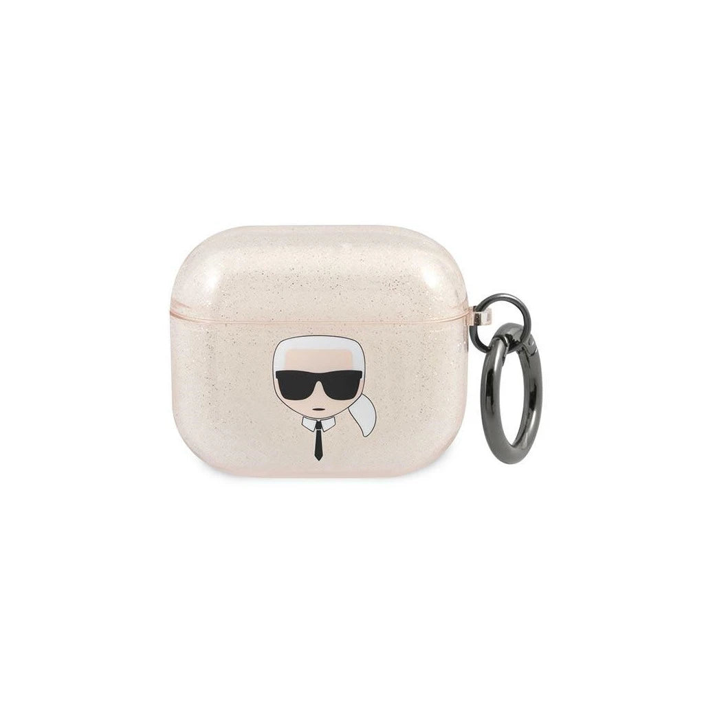 Karl Lagerfeld KLA3UKHGD AirPods 3 készülékhez tok Glitter Karl`s Head arany - AirPods 3 tok a Domshop kínálatából