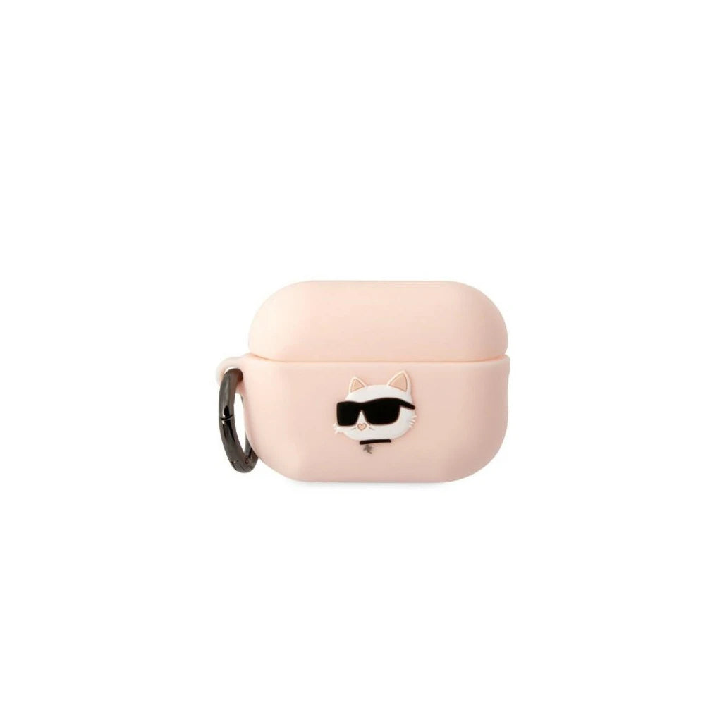 Karl Lagerfeld KLAP2RUNCHP AirPods Pro 2 (2022/2023) készülékhez tok, szilikon Choupette Head 3D, rózsaszín - AirPods Pro 2 tok a Domshop kínálatából
