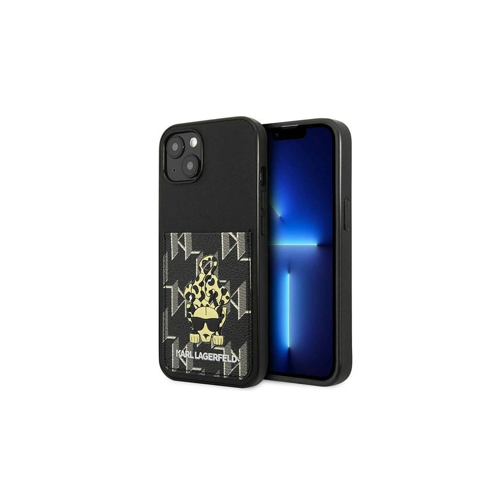 Karl Lagerfeld KLHCP13MCANCNK iPhone 13/14/15 6,1 készülékhez kemény tok Karlimals Cardslot fekete - iPhone 13/14 tok a Domshop kínálatából