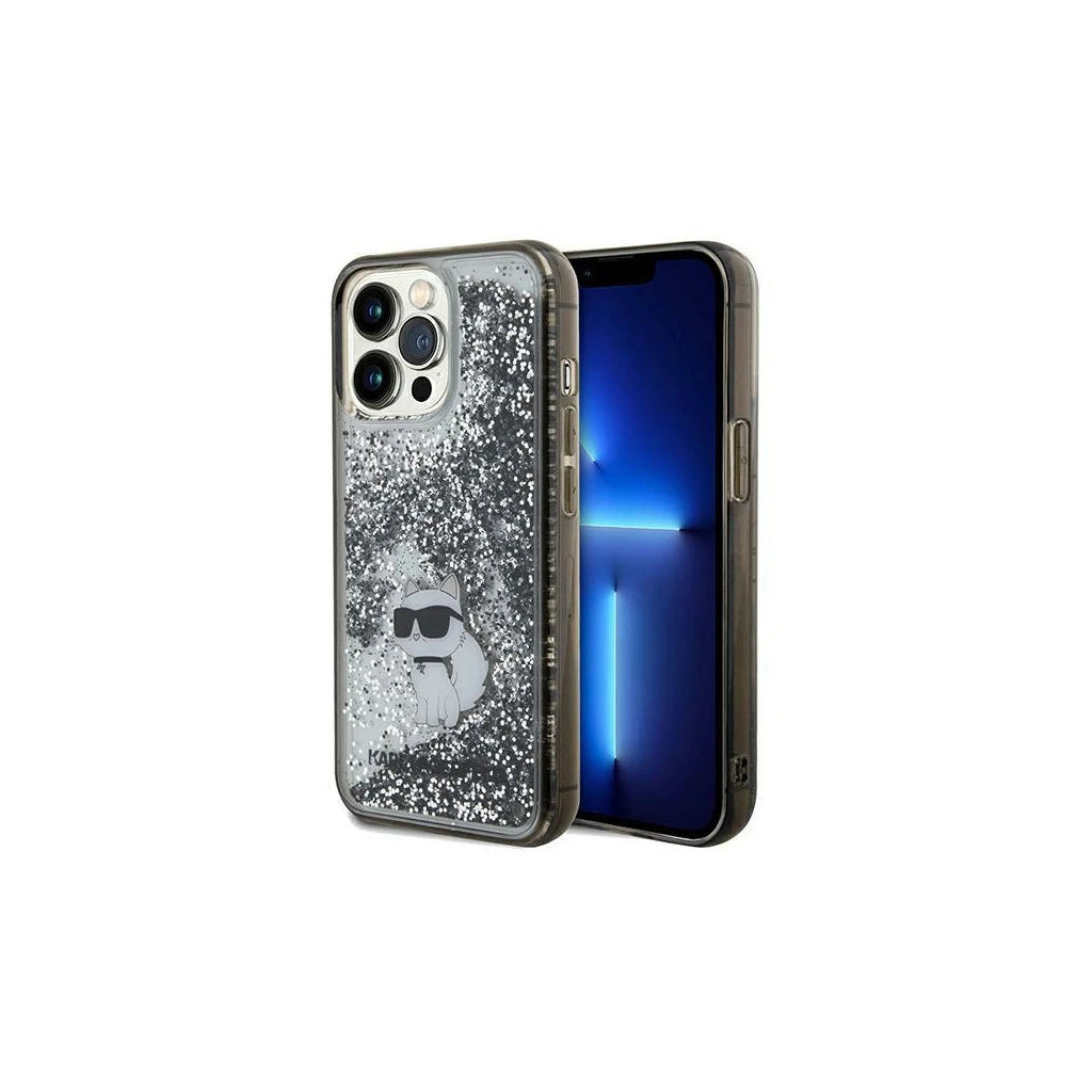 Karl Lagerfeld KLHCP13XLKCNSK iPhone 13 Pro Max 6.7" készülékhez kemény tok Liquid Glitter Choupette átlátszó - iPhone 13 Pro Max tok a Domshop kínálatából