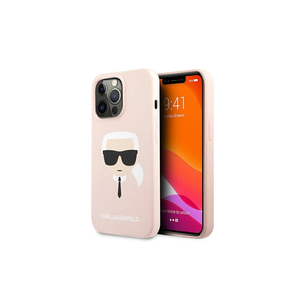 Karl Lagerfeld KLHCP13XSLKHLP iPhone 13 Pro Max 6,7" készülékhez szilikon kemény tok, világos rózsaszín - iPhone 13 Pro Max tok a Domshop kínálatából