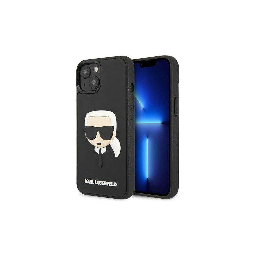 Karl Lagerfeld KLHCP14MKH3DBK iPhone 14Plus / 15 Plus 6,7” készülékhez 3D Rubber kemény tok Karl's Head fekete - iPhone 14 Plus/15Plus tok a Domshop kínálatából